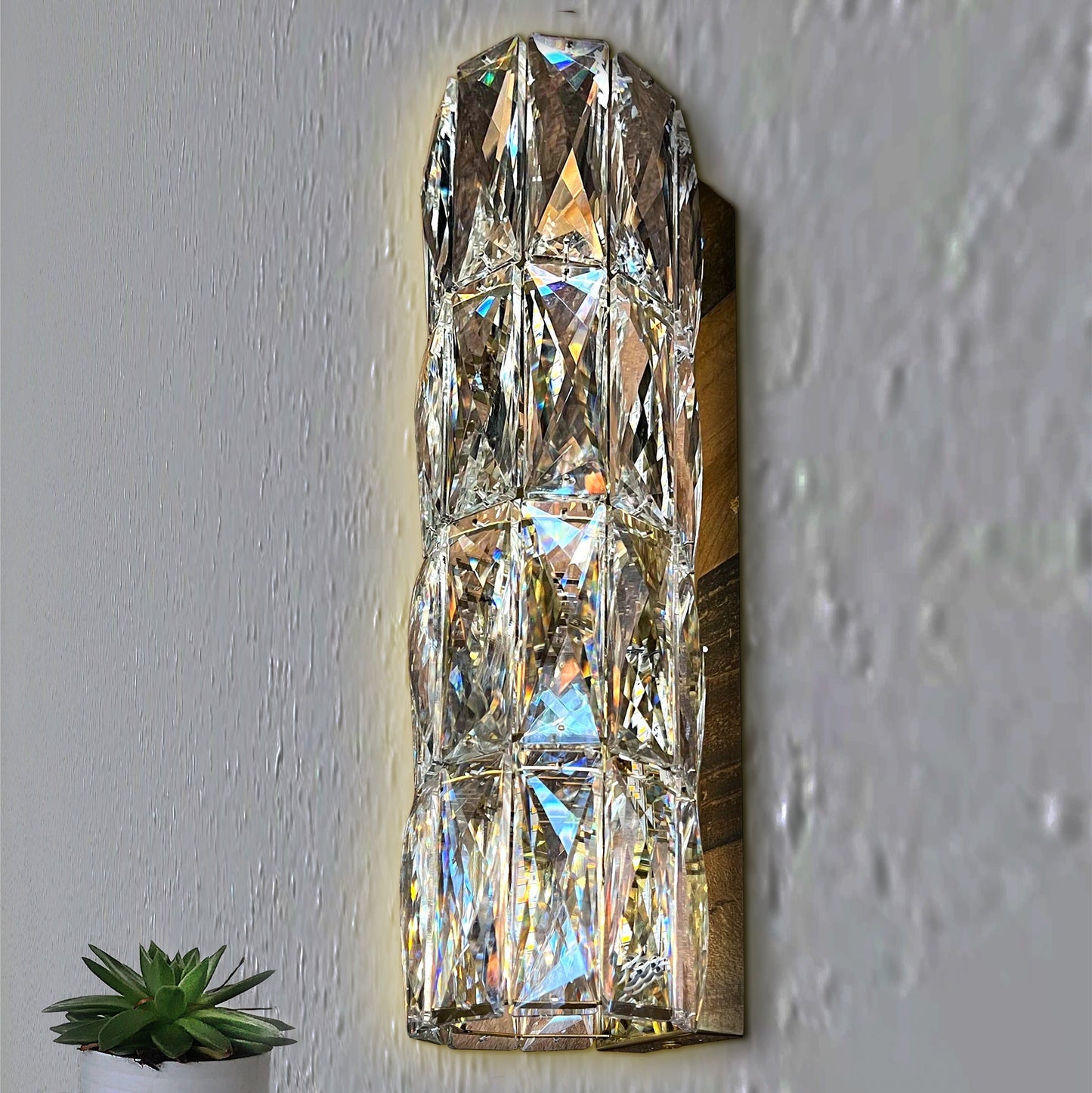 Gold Slim Crystal LED Wall Sconce