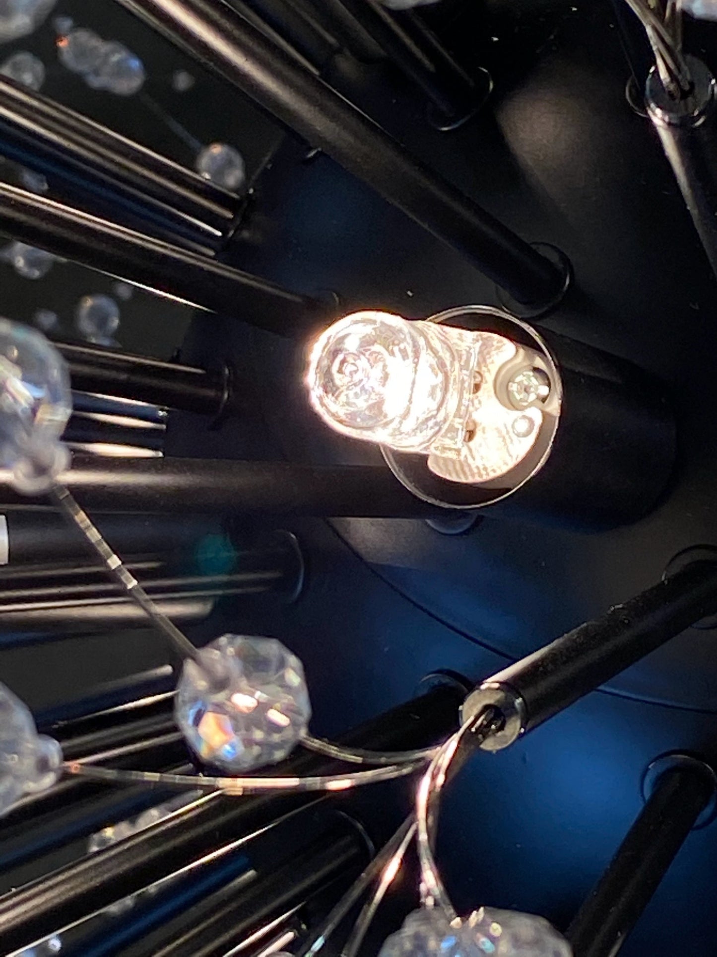 Luxe Starburst Black Crystal Chandelier 32"