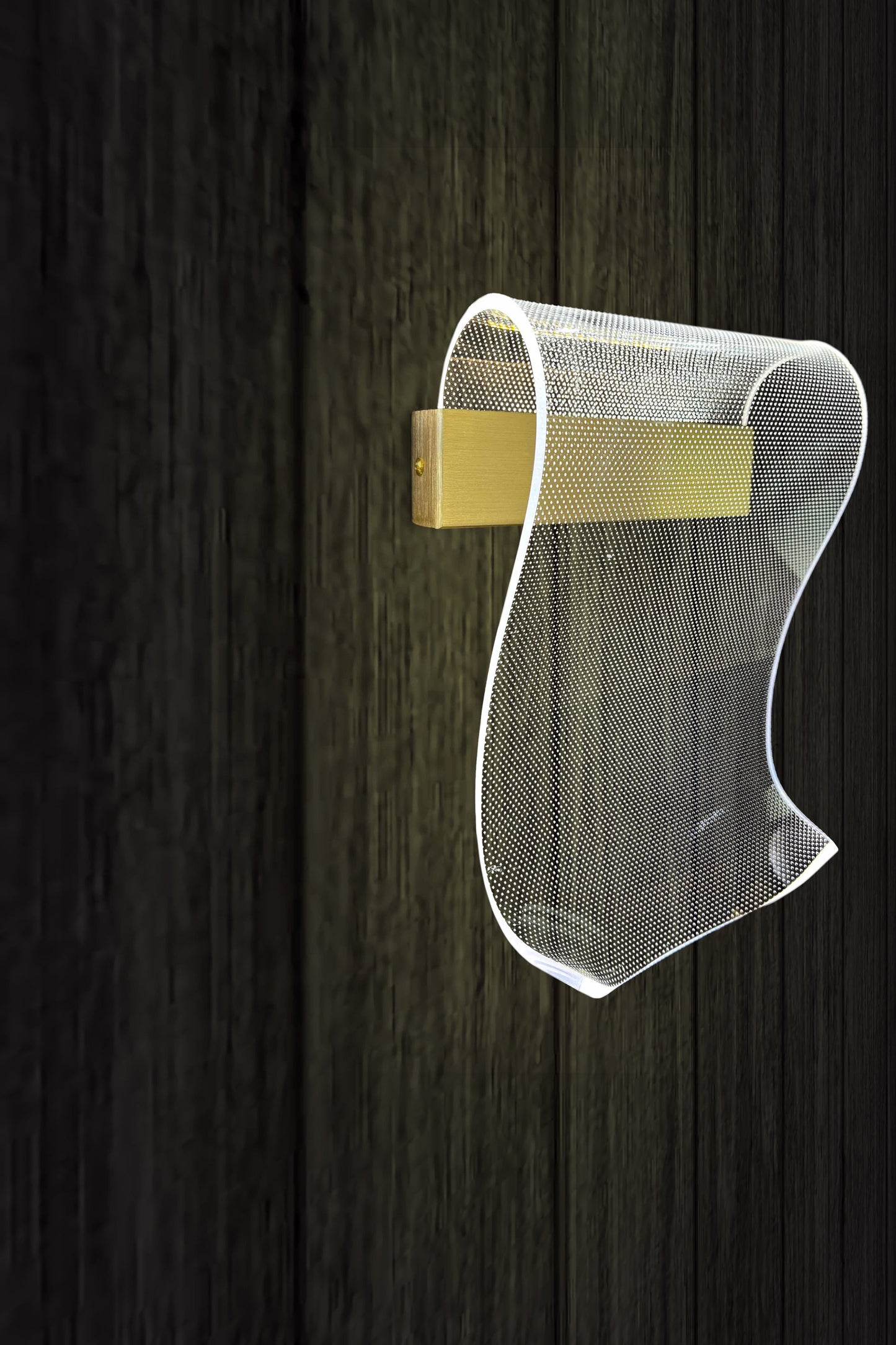 Curve Mesh LED Wall Sconce Gold