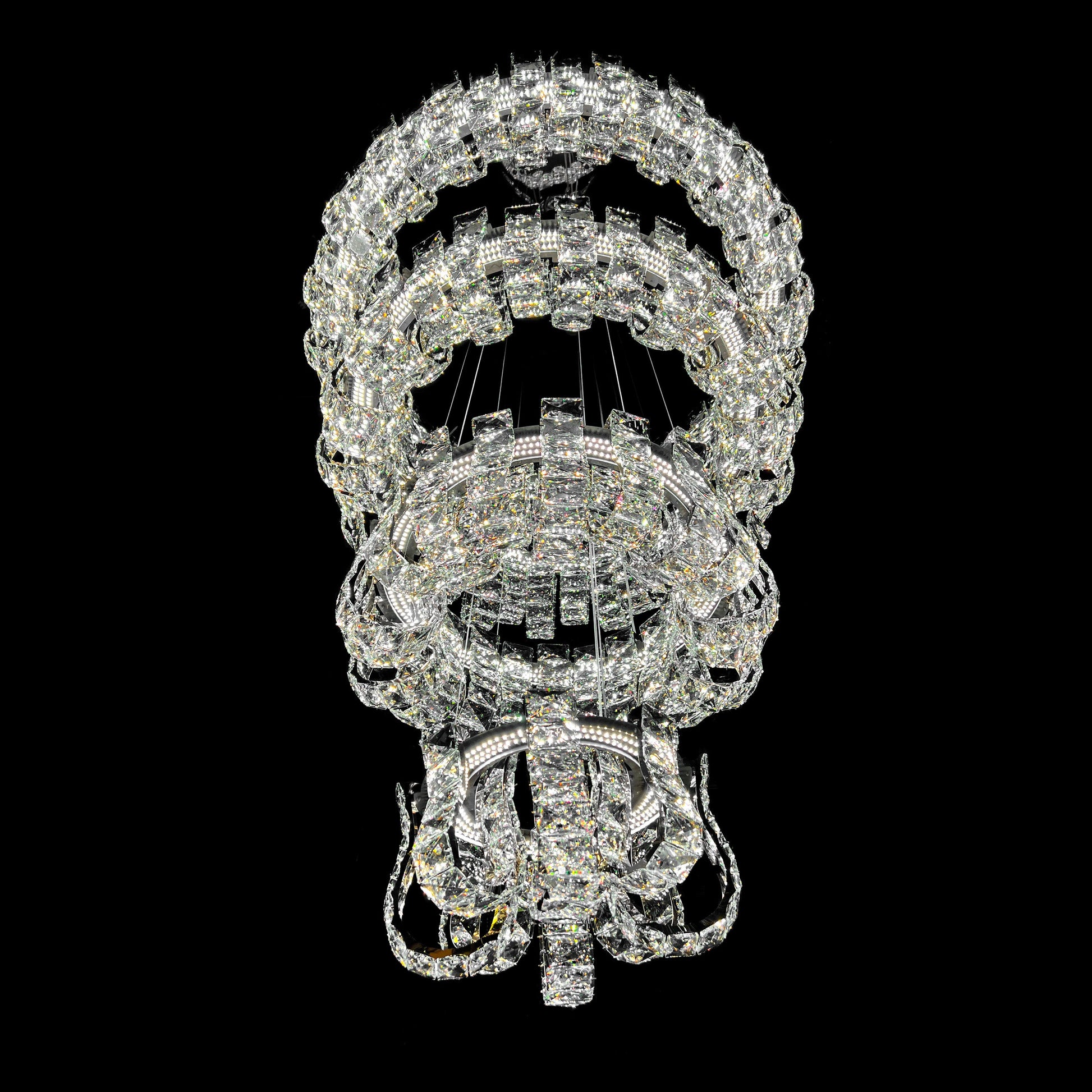Crystal chandelier on a black background