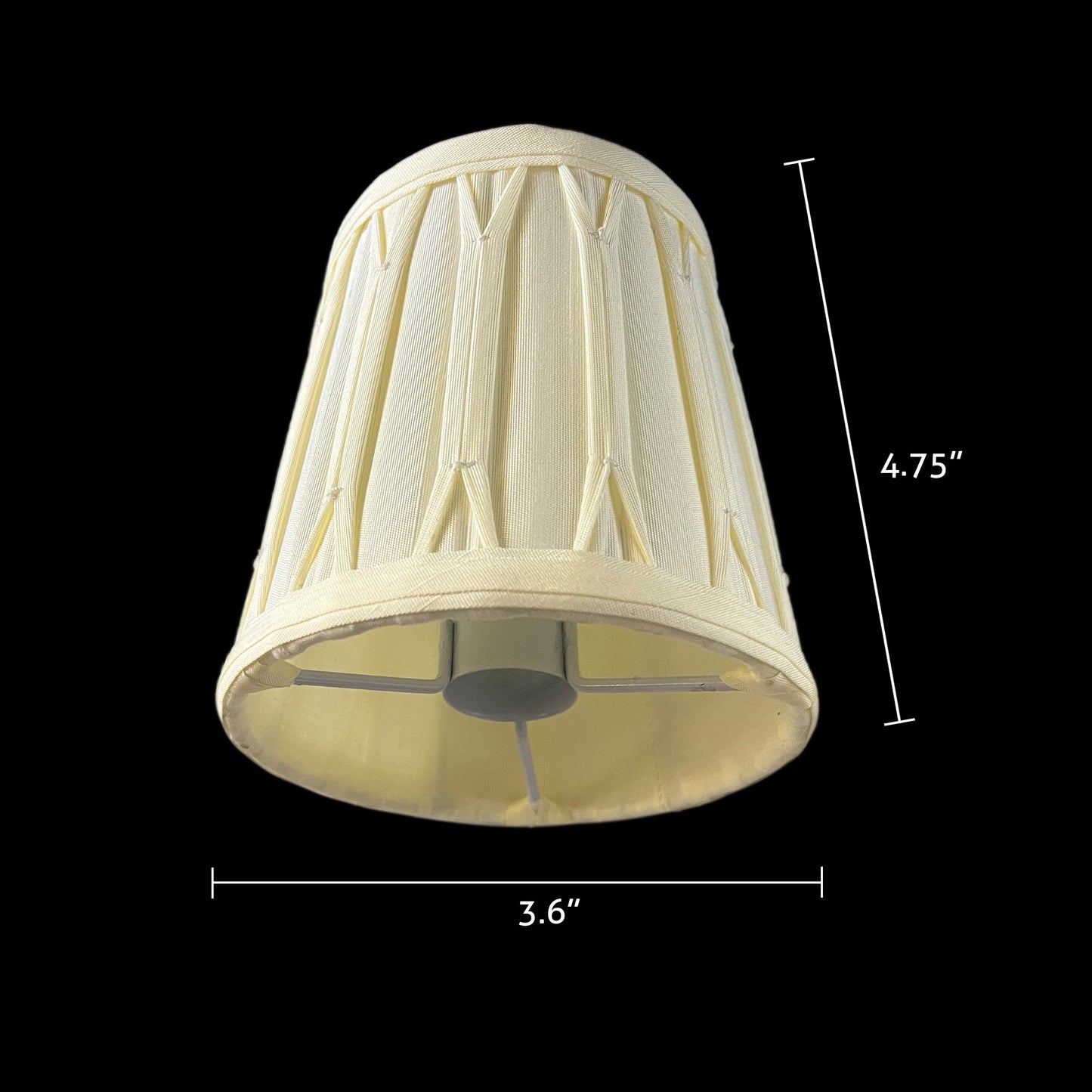Cream pleated fabric shade detail for gold chandelier, soft diffused lighting effect