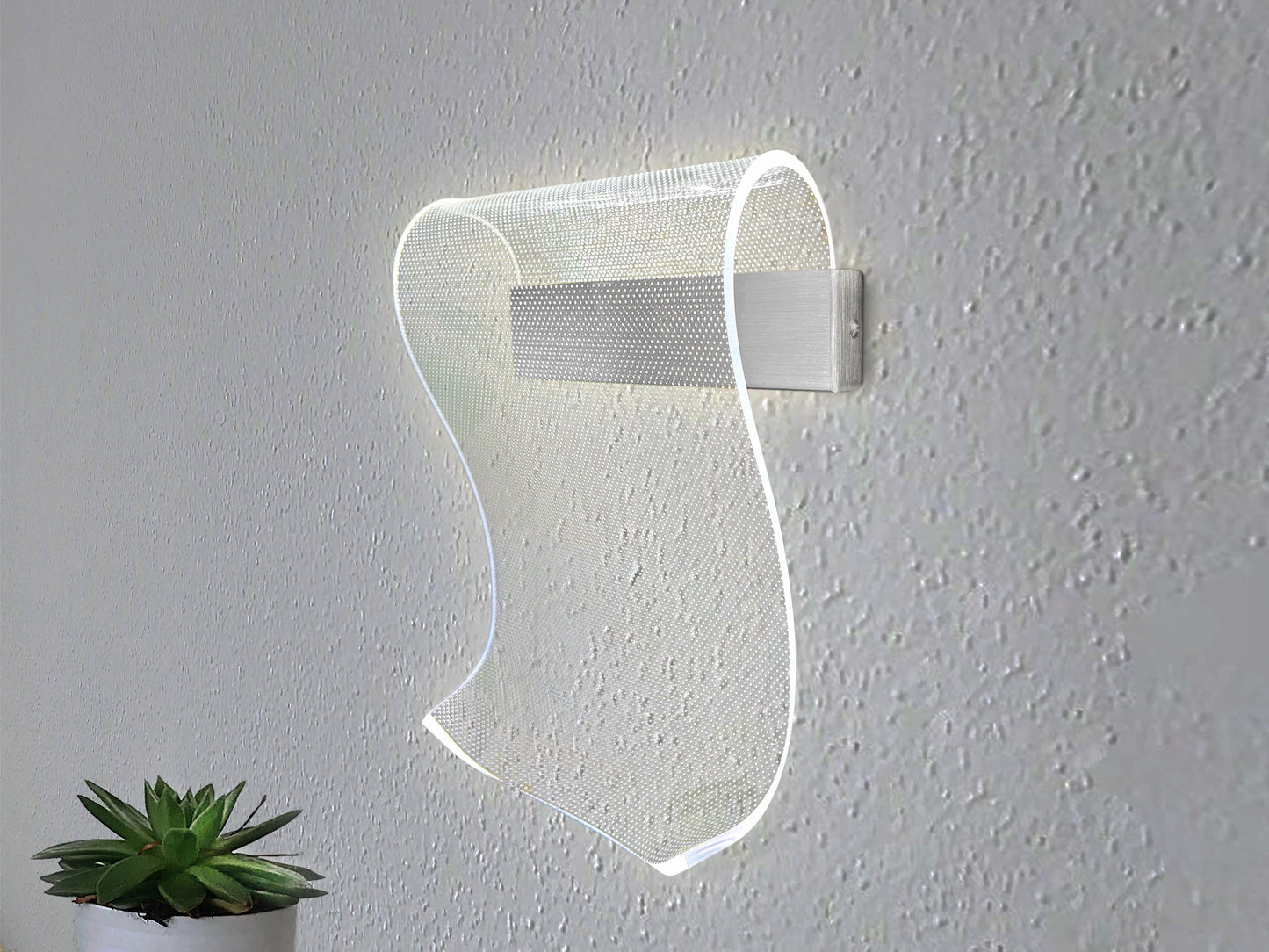 Curve Mesh LED Wall Sconce Chrome