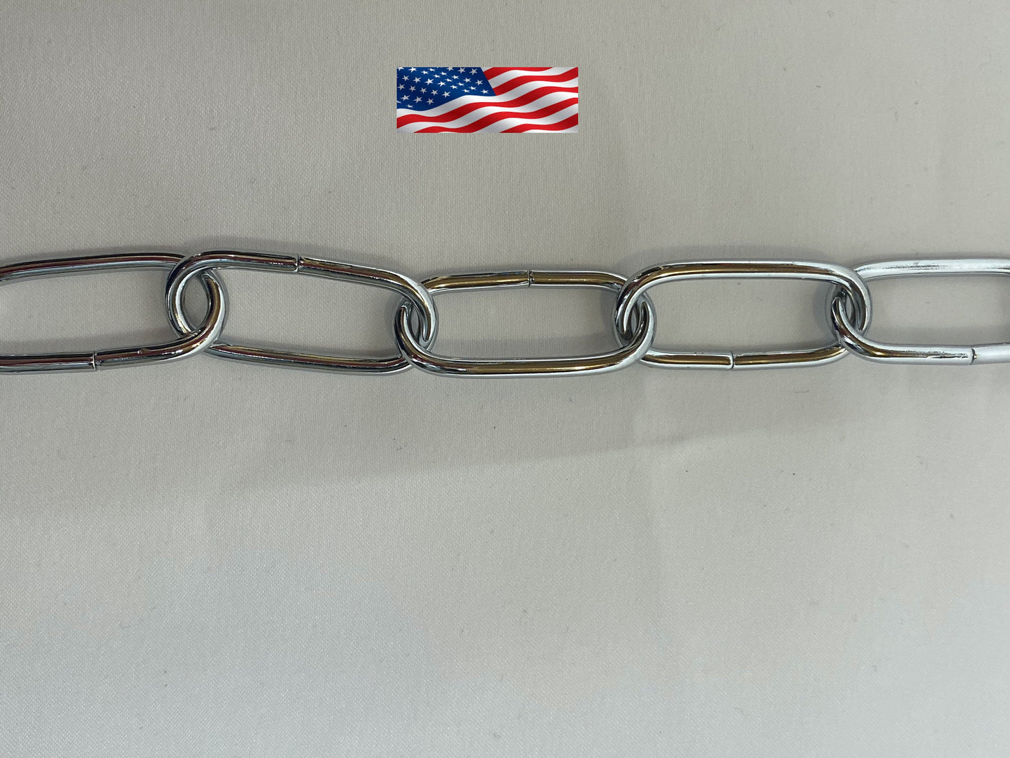 Chrome iron chandelier chain 3mm link detail