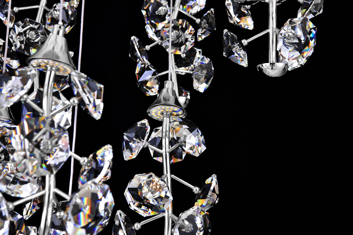 chrome dimmable 23 LED lights clear real crystal