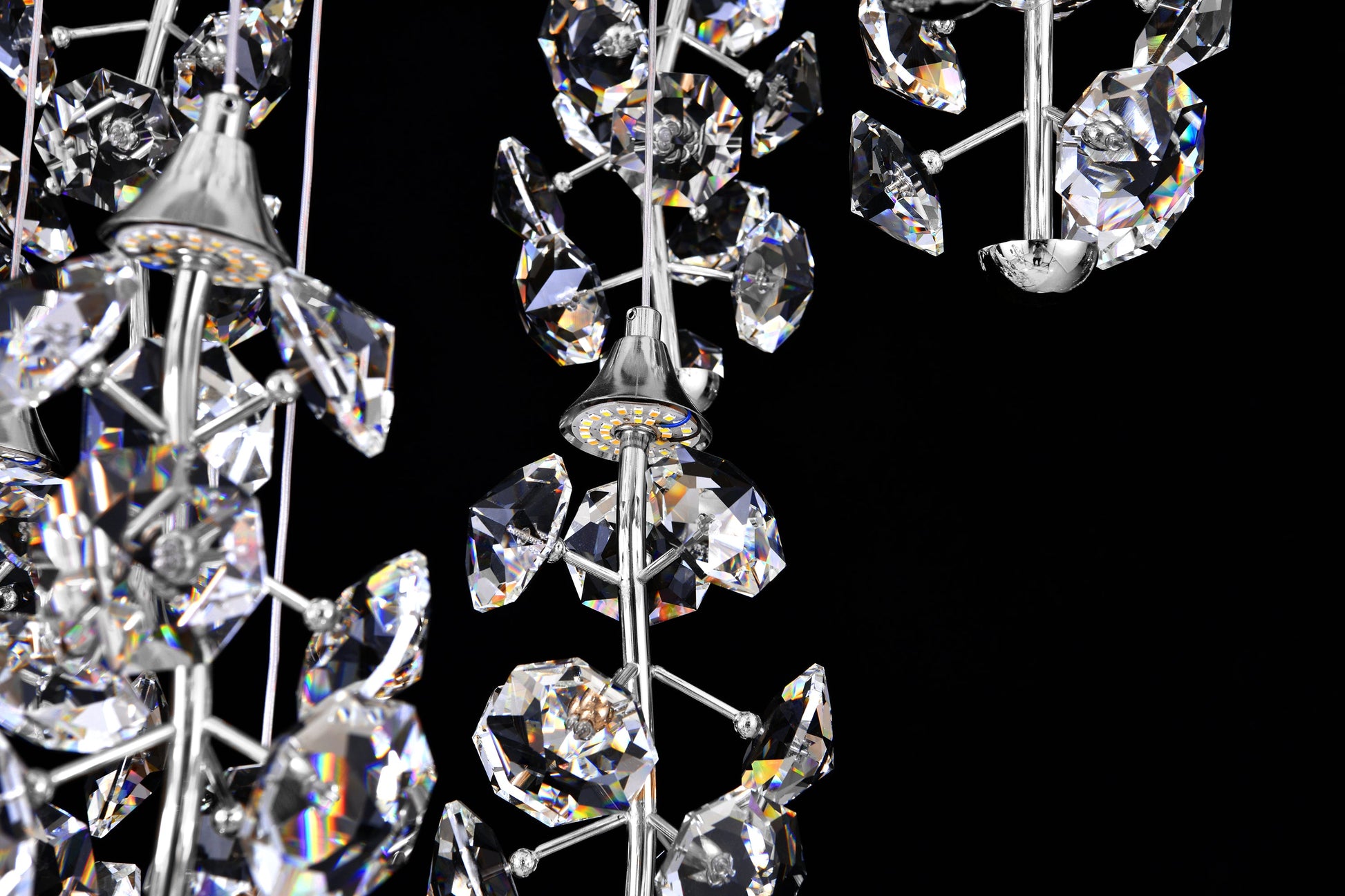 chrome dimmable 23 LED lights clear real crystal