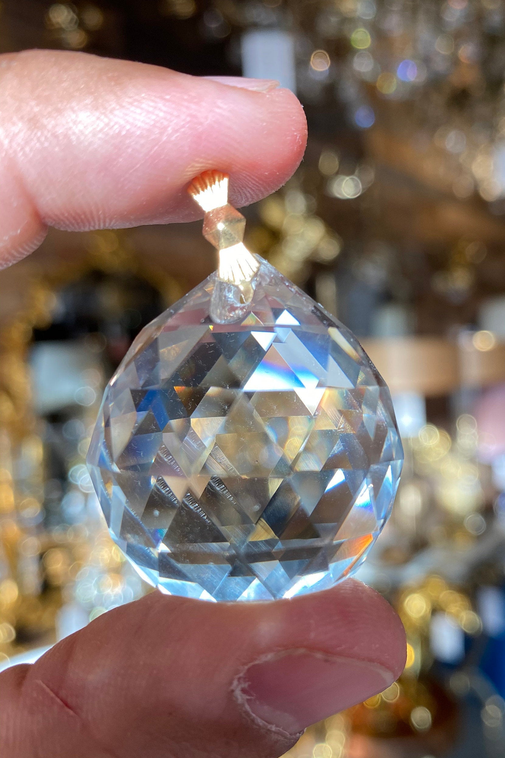 Ten piece pack of faceted crystal ball pendants for chandelier replacement
