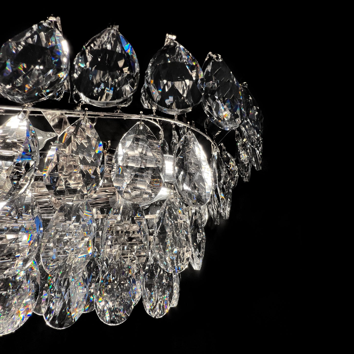 Teardrop Crystal Diamond Linear Chandelier 40"