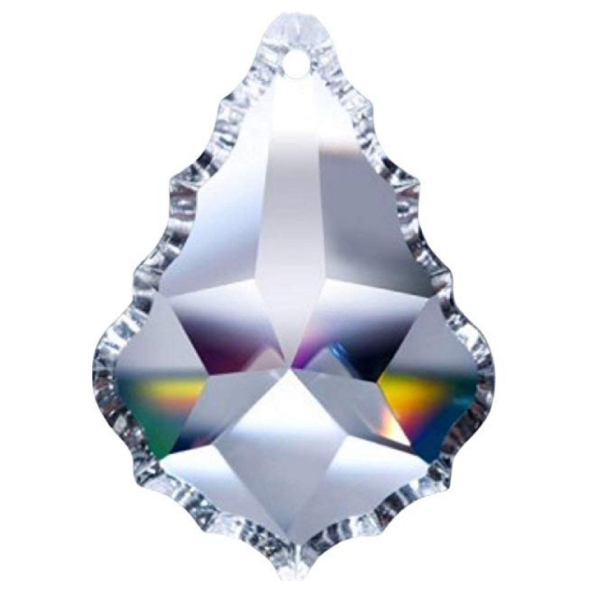 Crystal pendant with rainbow colors on a white background