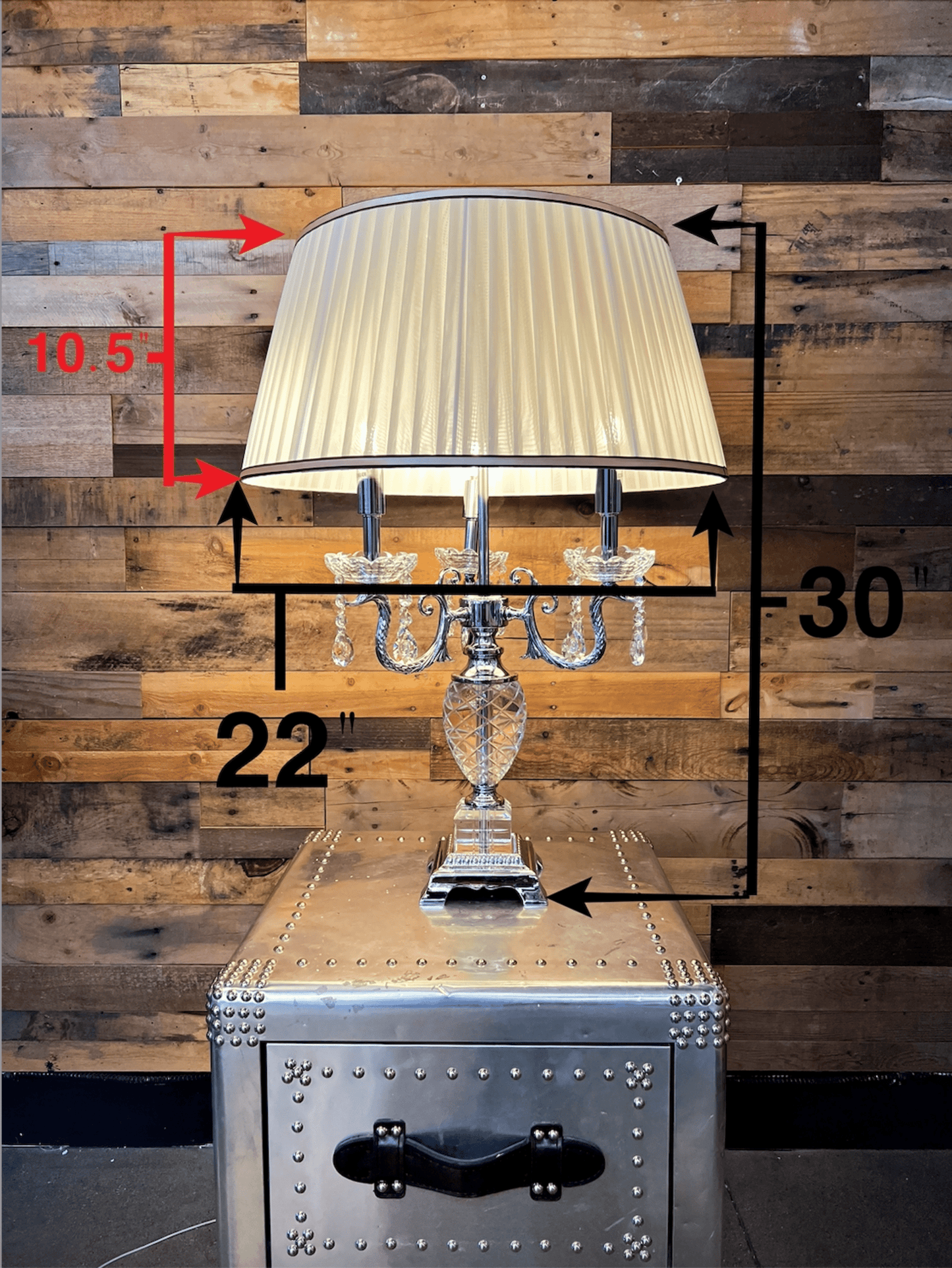 Luxury crystal table lamp dimensions and size reference