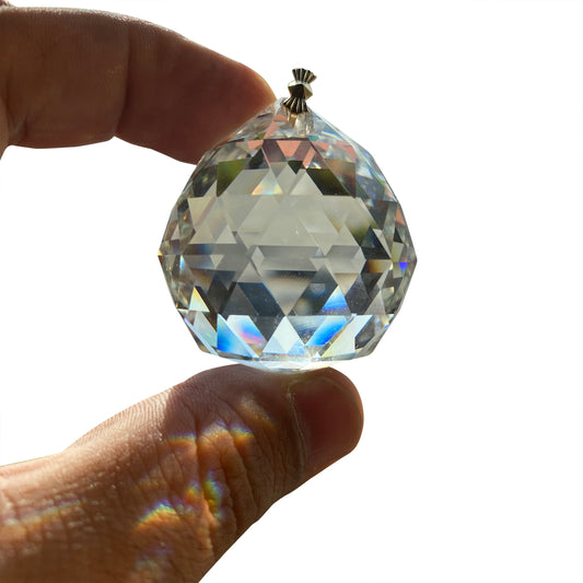 Full lead crystal ball pendants clear faceted finish 10 pieces pack