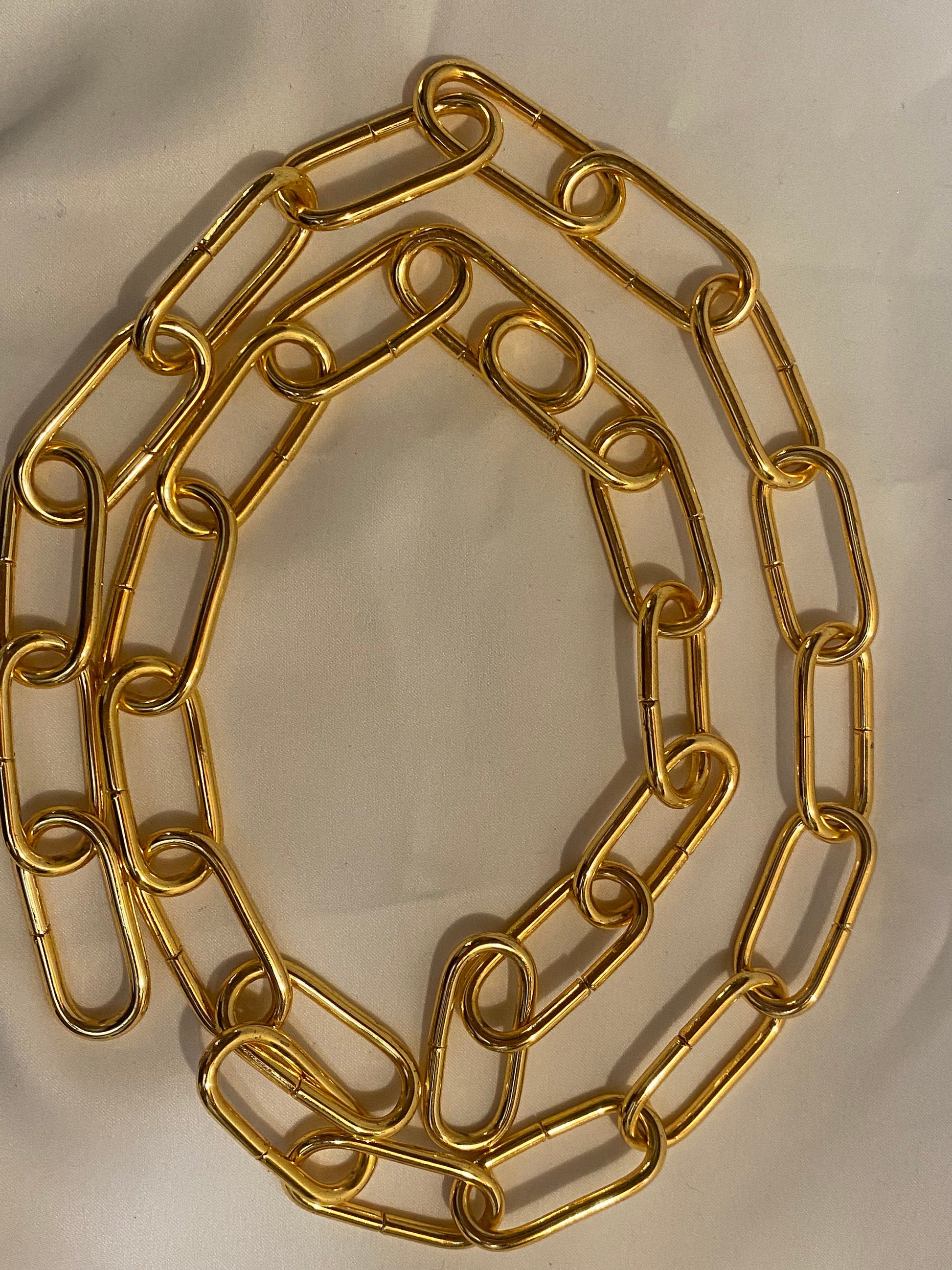 Coiled gold chandelier chain iron finish