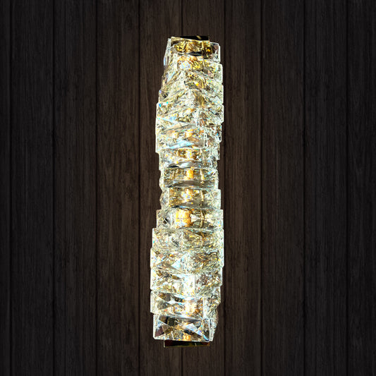 Crystal wall sconce on a dark wooden background