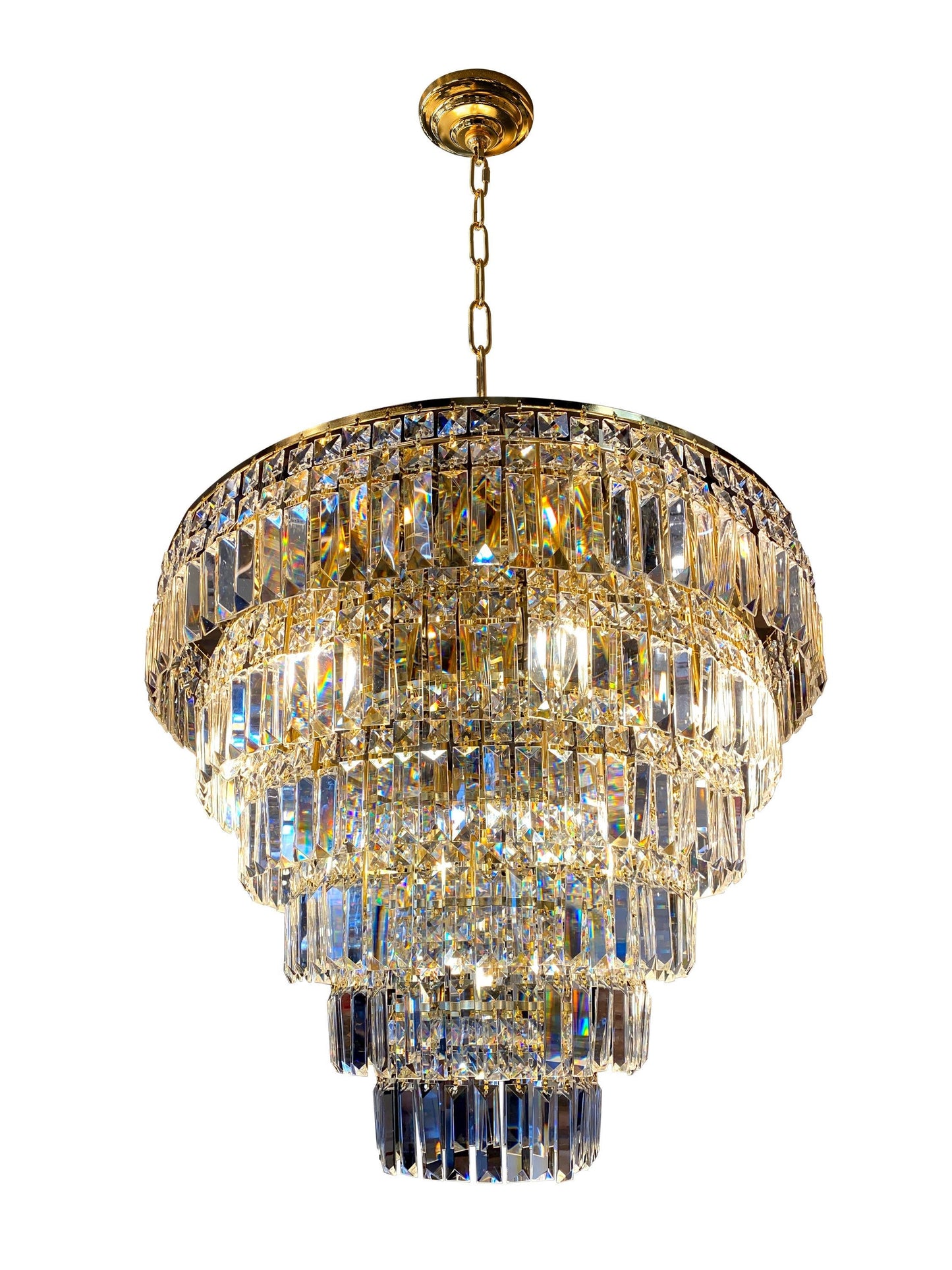 Closeup view of precision-cut 30 percent lead crystals