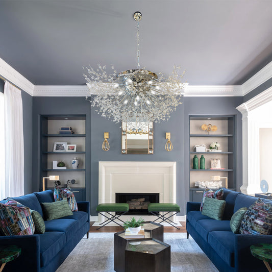 Starburst Crystal Flush Mount Chrome 30”