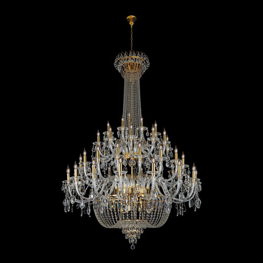 Empire Gold Crystal Chandelier Grand Traditional Statement 56"