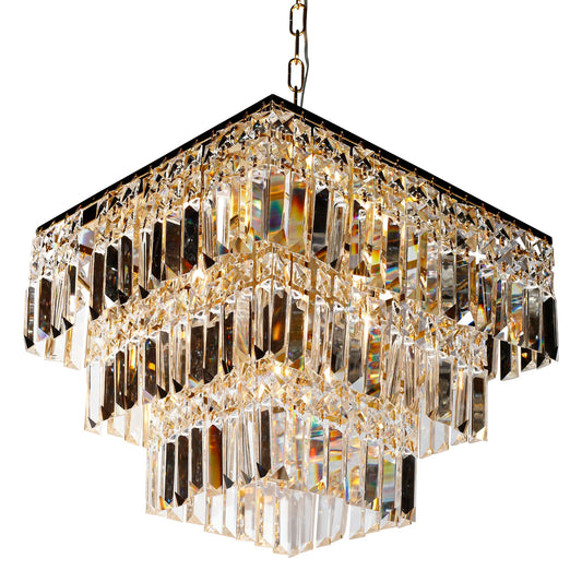 Square Chandelier 16" Wide Crystal Clear Flush mount - Spot Light Inc