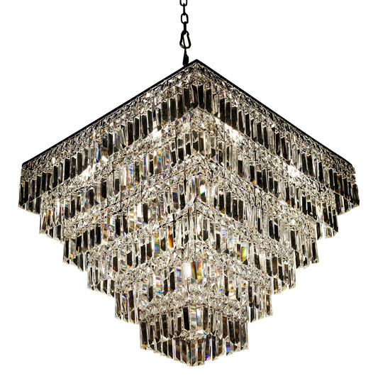 Square Chandelier 29" Wide Crystal Clear Flush mount - Spot Light Inc