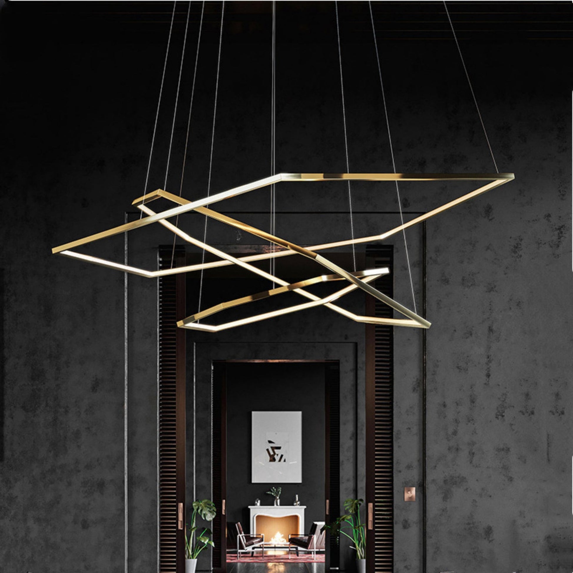 Luxury Acrylic Chandelier 31" Wide Gold LED Multi- Light Pendant - Spot Light Inc