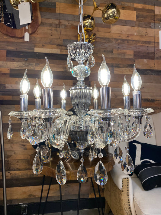 Chandelier 22"Wide Crystal Pendant Light 8-Lights - Spot Light Inc