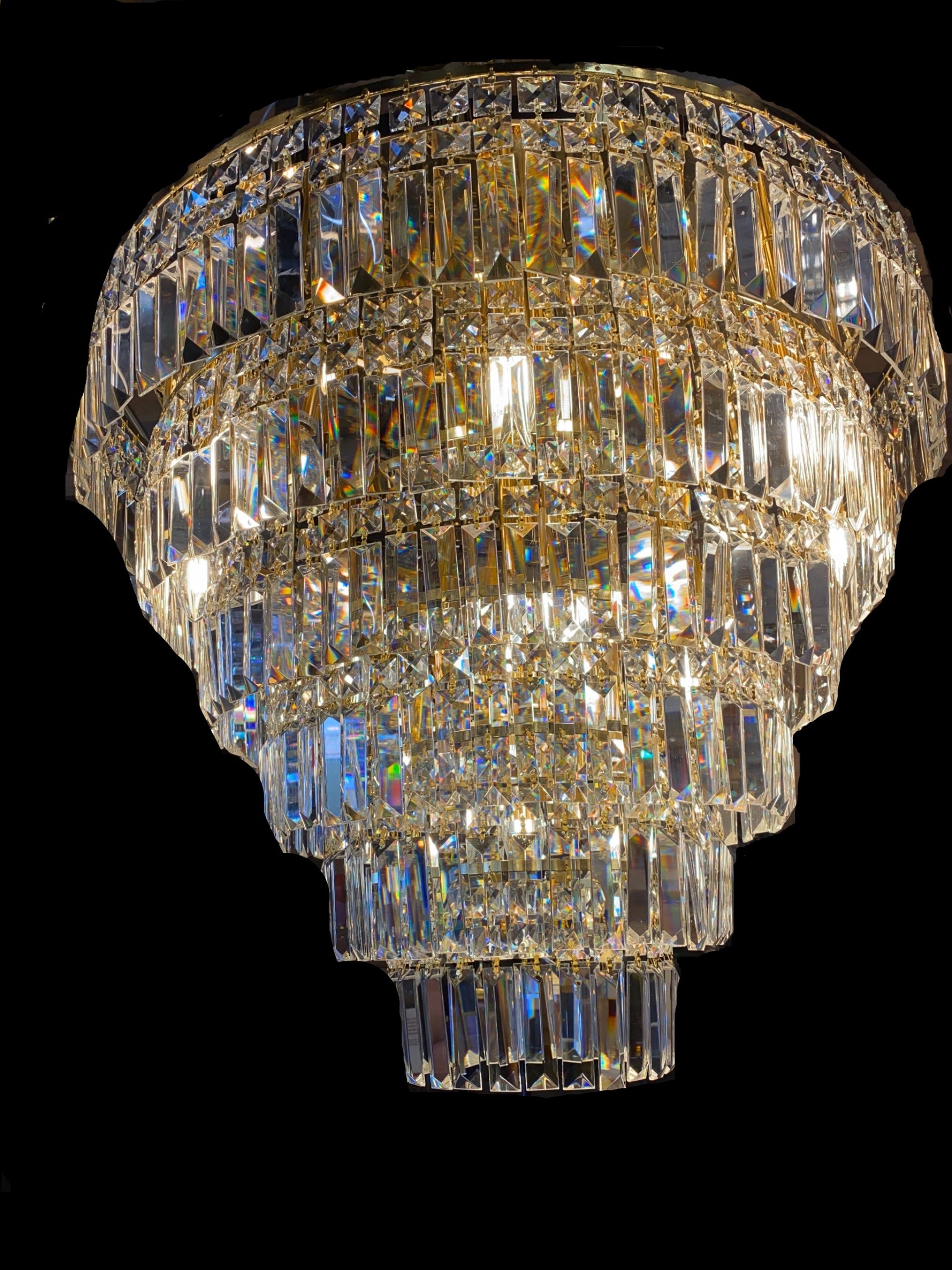 Round Chandelier 28" Wide Clear Crystal Flush mount - Spot Light Inc