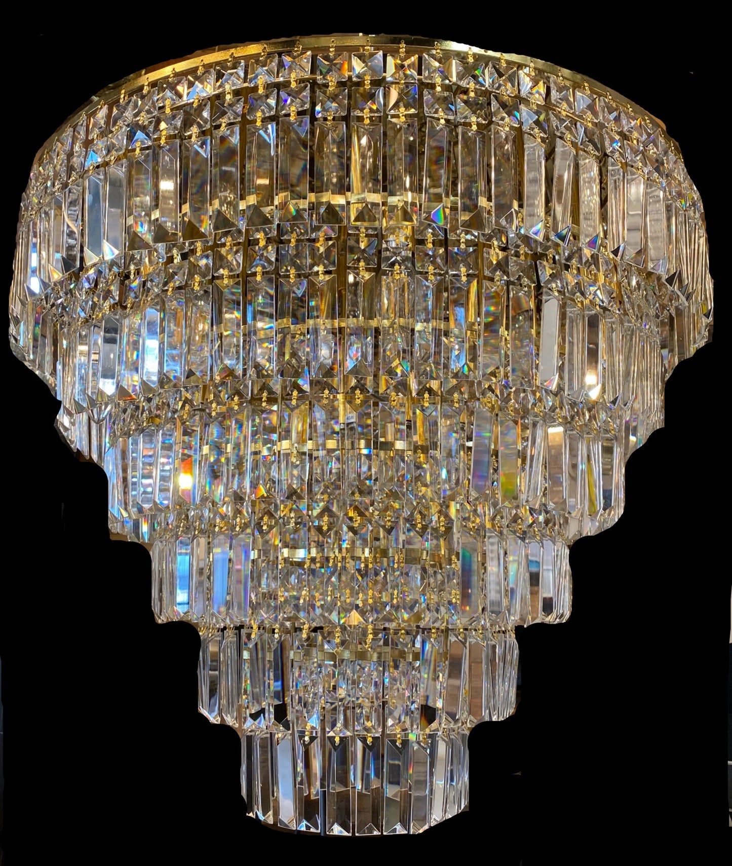 Round Chandelier 28" Wide Clear Crystal Flush mount - Spot Light Inc