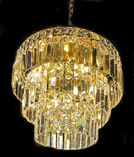 Round Chandelier 16" Wide Crystal Flush-mount - Spot Light Inc