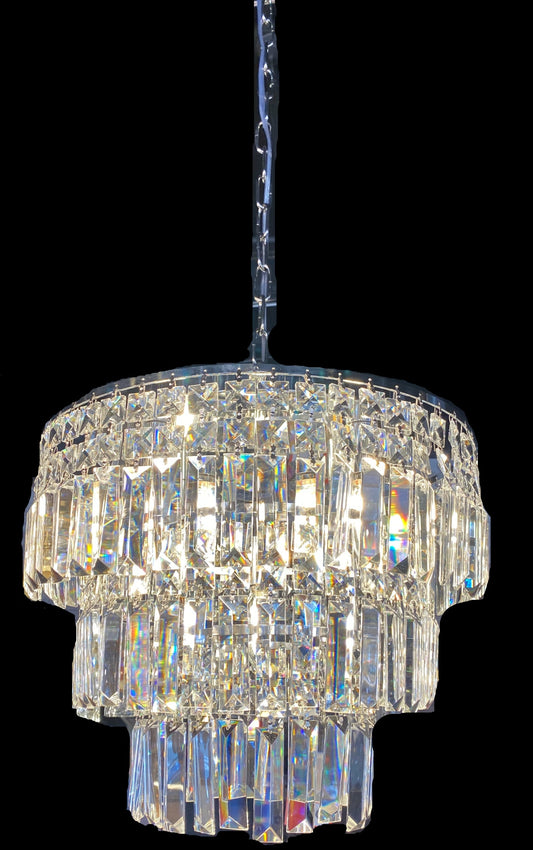 Round Chandelier 16" Wide Crystal Clear Chandelier - Spot Light Inc