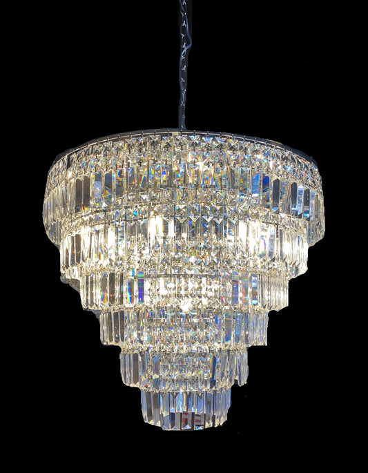 Round Chandelier 28" Wide Crystal Clear Flush mount - Spot Light Inc