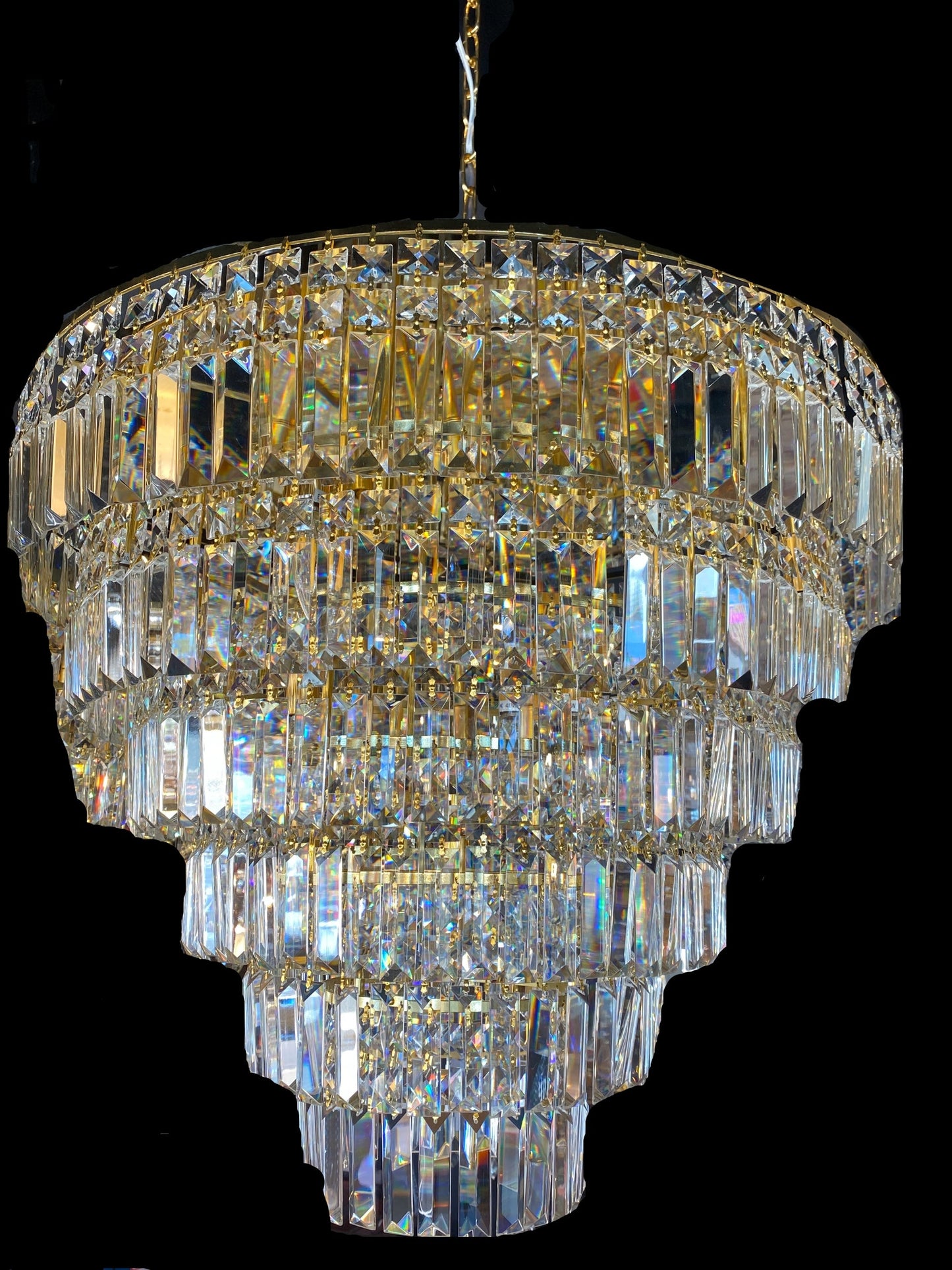 Round Chandelier 28" Wide Clear Crystal Flush mount - Spot Light Inc