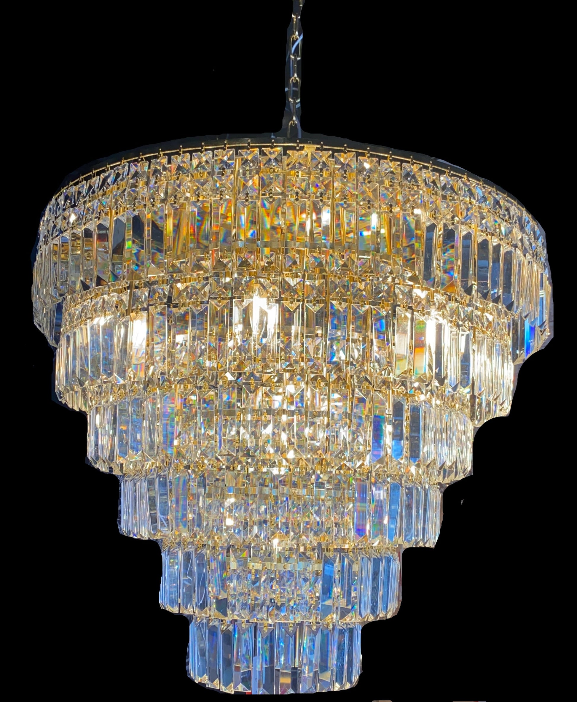 Round Chandelier 28" Wide Clear Crystal Flush mount - Spot Light Inc