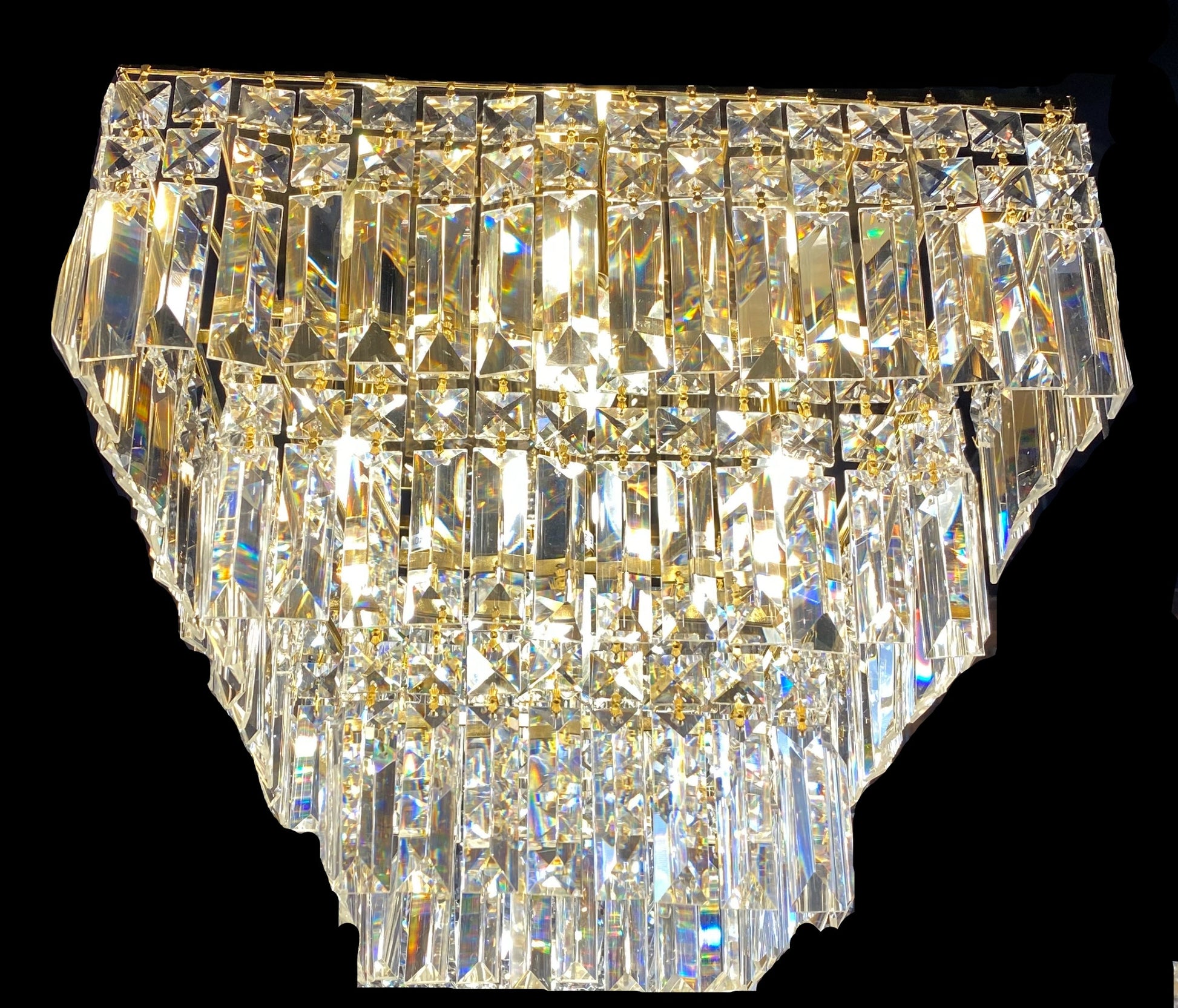Square Chandelier 16" Wide Crystal Clear Flush mount - Spot Light Inc