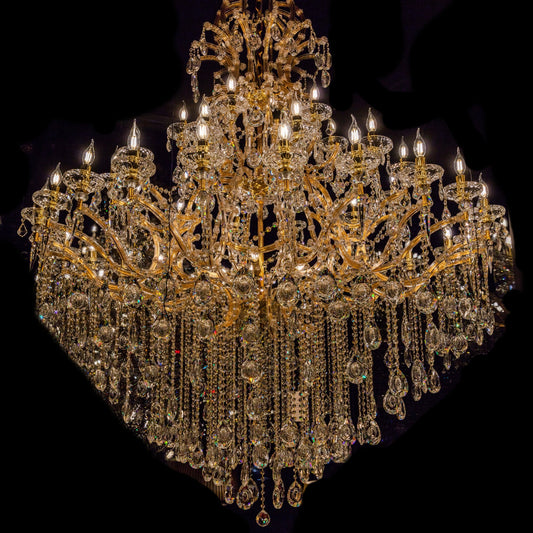 Maria Theresa 67" Wide Gold 42- light Crystal Chandelier - Spot Light Inc